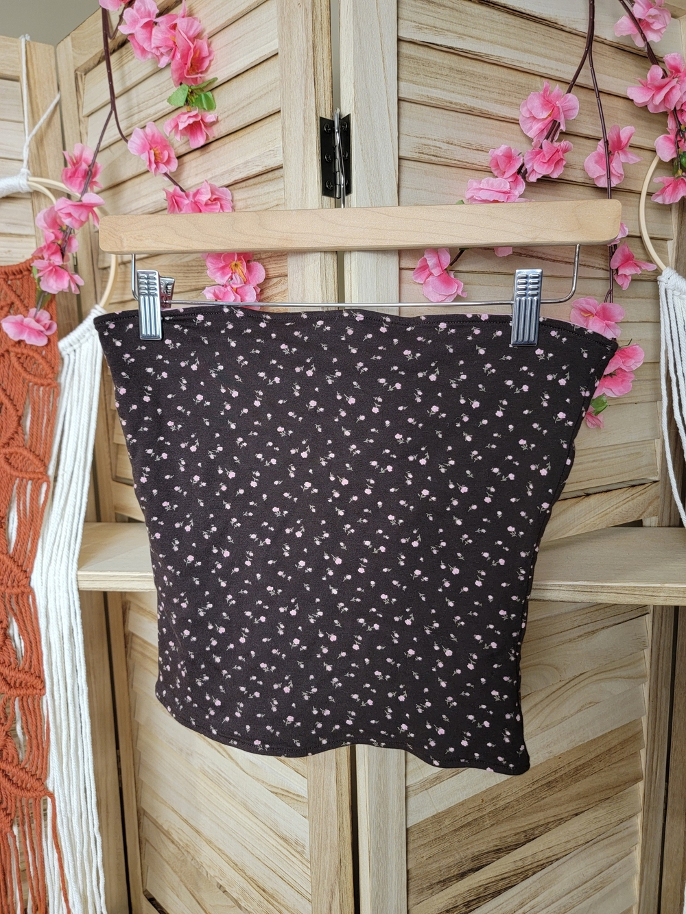 Hollister Reversible Brown Floral Mini Tube Top